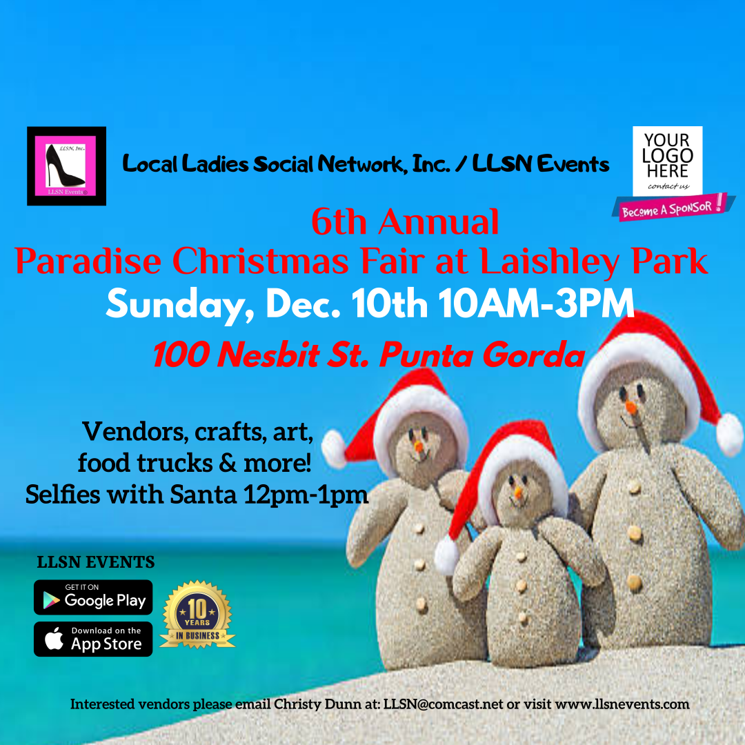 6th Annual Paradise Christmas Fair at Laishley Park- Sun, Dec 10th ** FOOD TRUCK SPOTS ARE FULL** Only food trucks who have paid for their spot are confirmed.