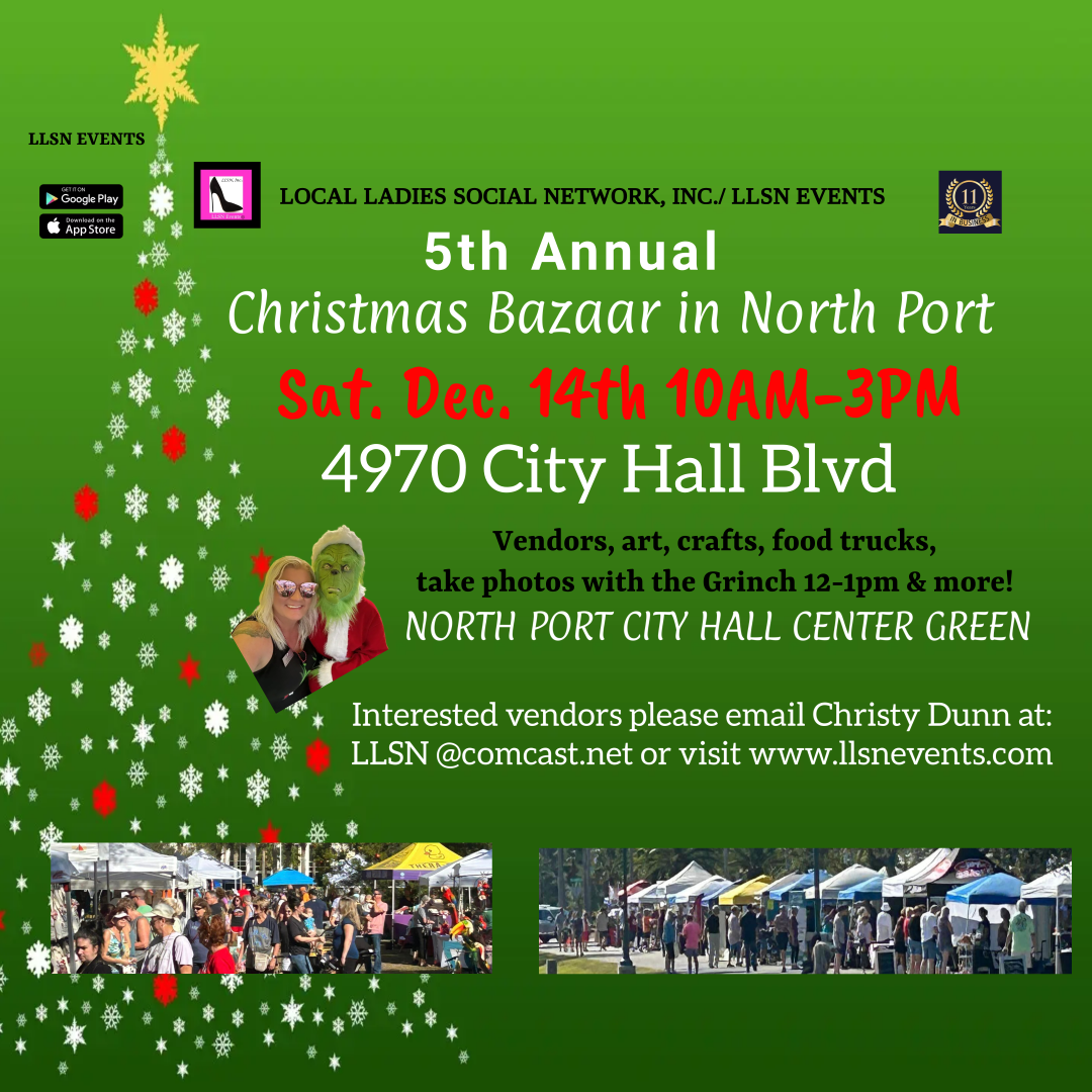 5th Annual Christmas Bazaar- Dec 14th- North Port City Hall Center Green