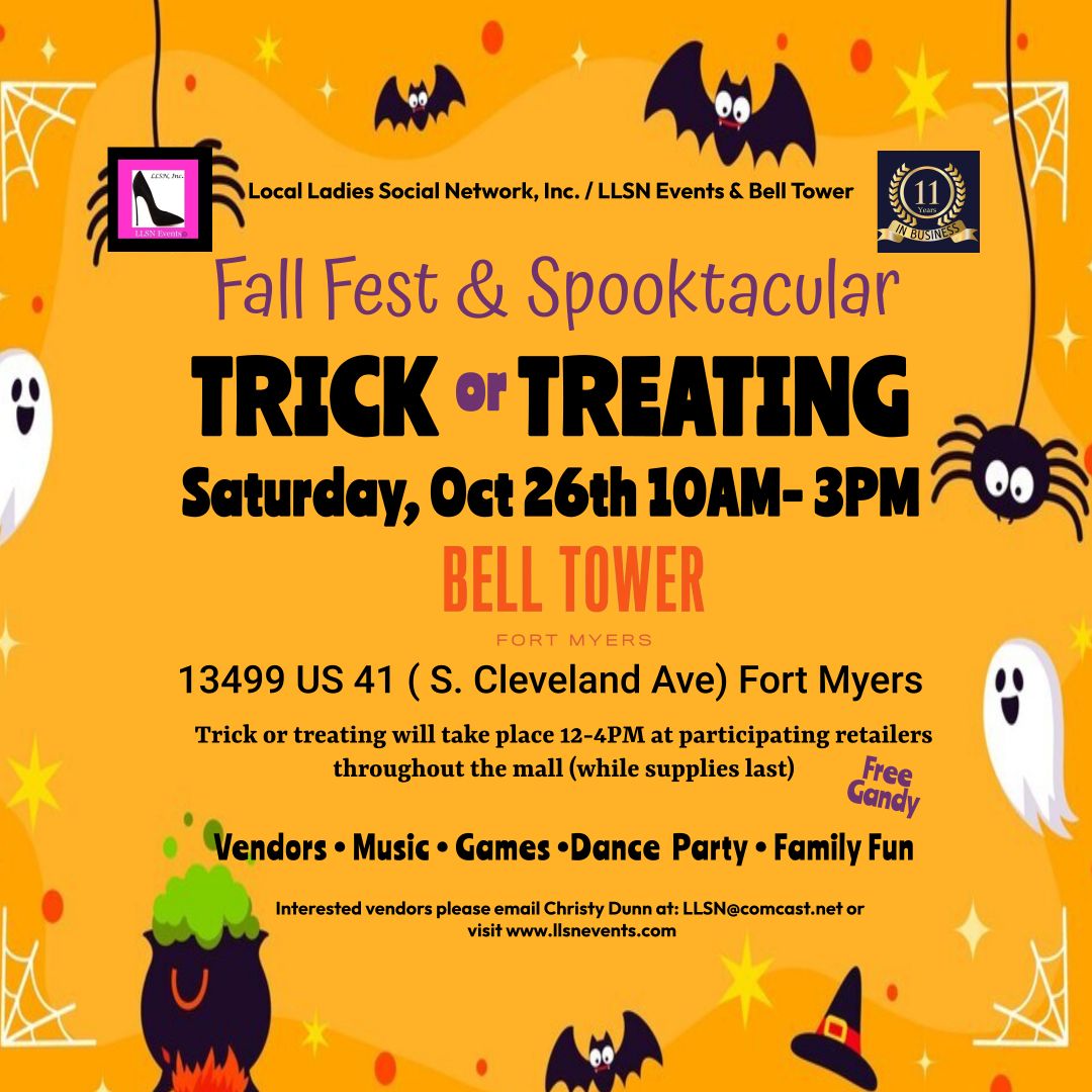 Fall Fest &amp; Spooktacular Trick or Treating Oct. 26th - Outdoor 10X10 SPACE- Bell Tower, Fort Myers