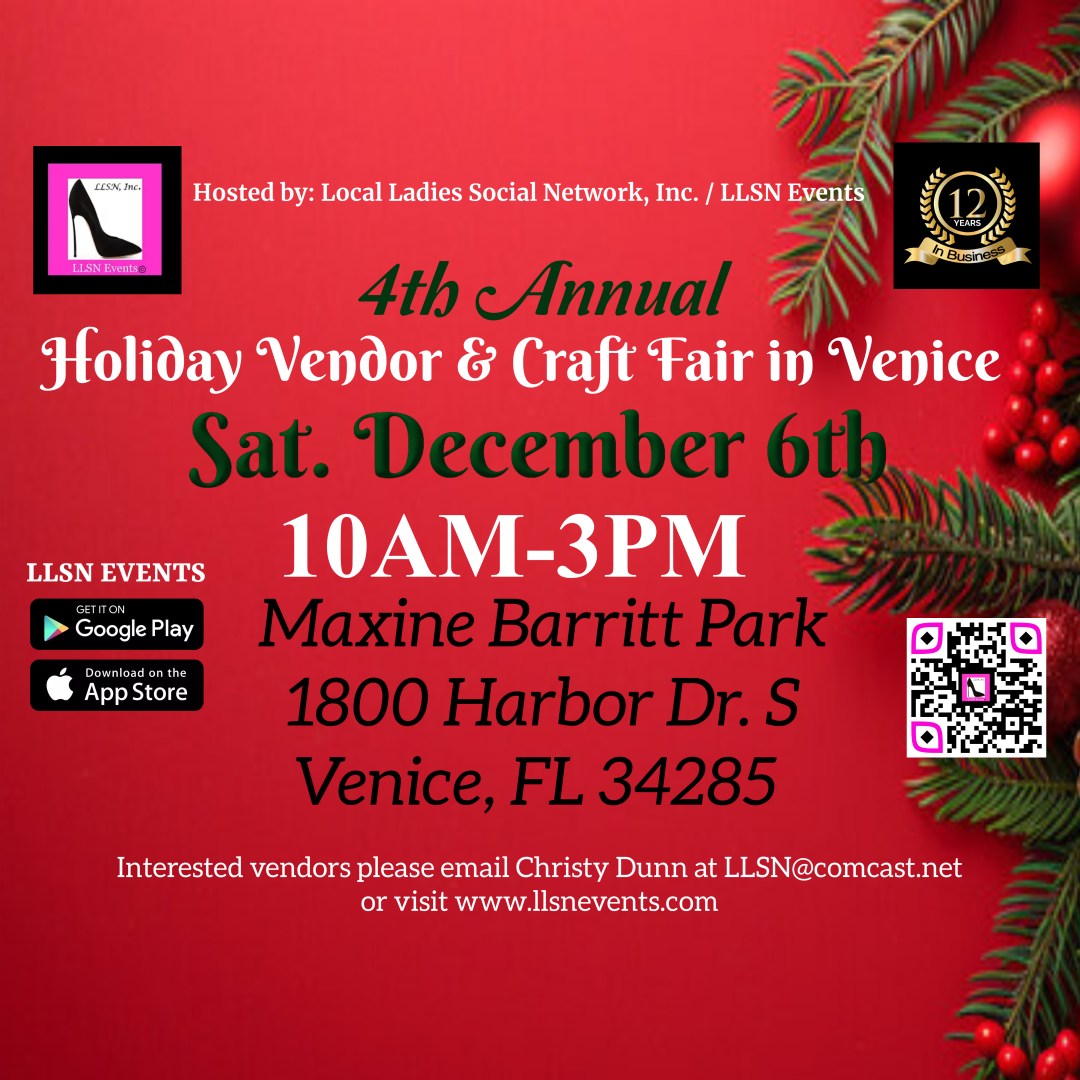 4th Annual Holiday Vendor &amp; Craft Fair in Venice- Sat. Dec 6th