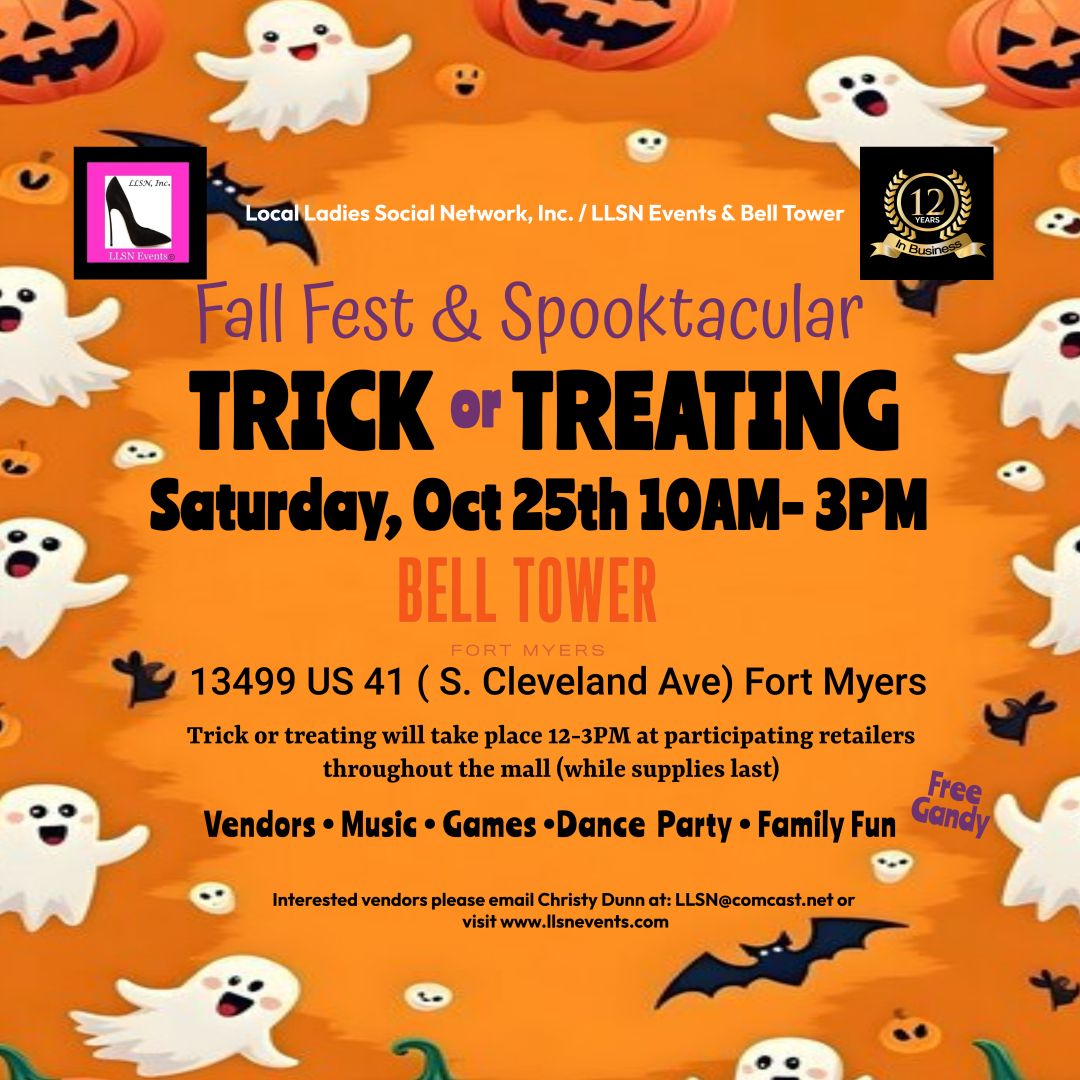 Fall Fest &amp; Spooktacular Trick or Treating at Bell Tower  Saturday October 25th Fort Myers