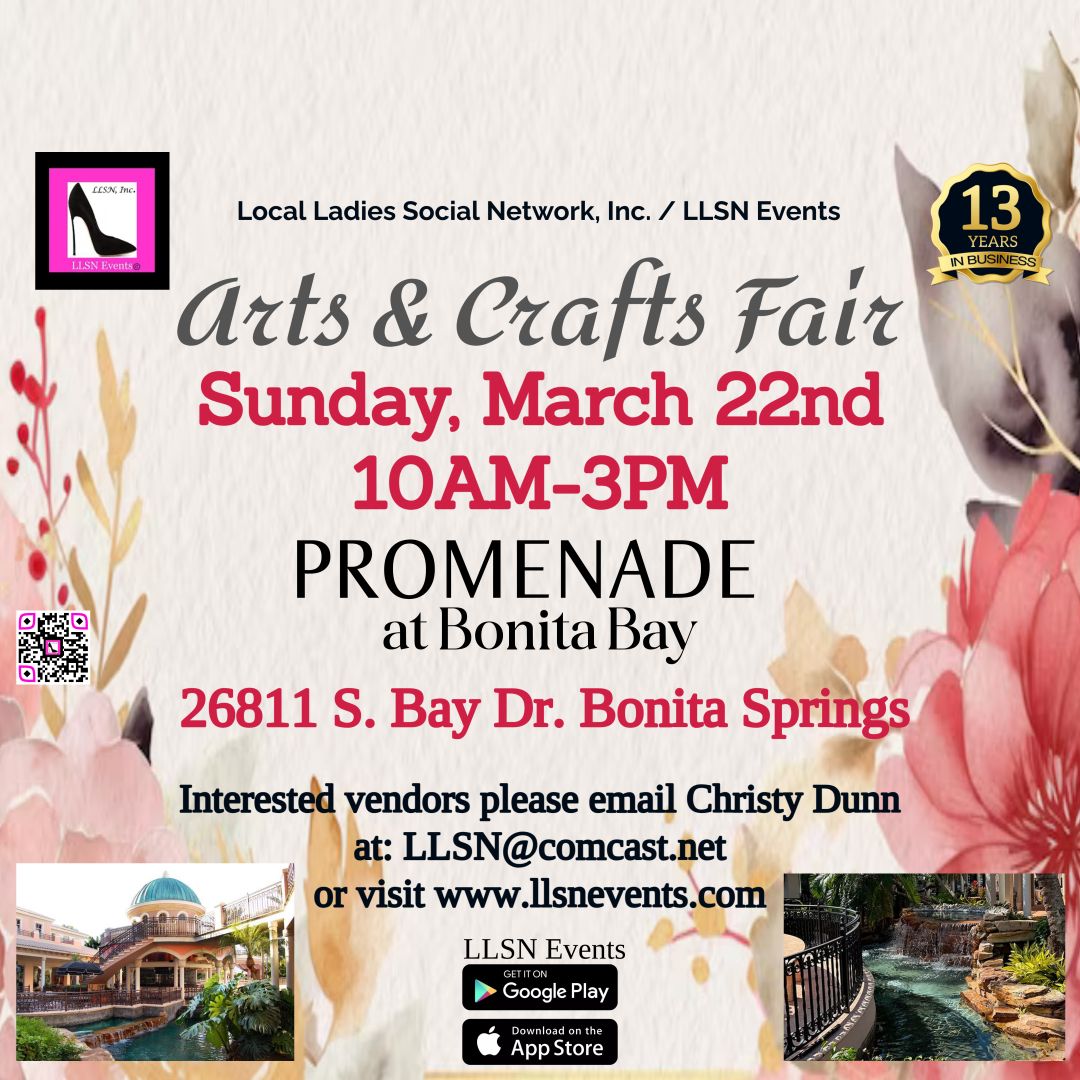 (No Services accepted)  Arts &amp; Crafts Fair at Promenade at Bonita Bay- Sunday, March 22nd
