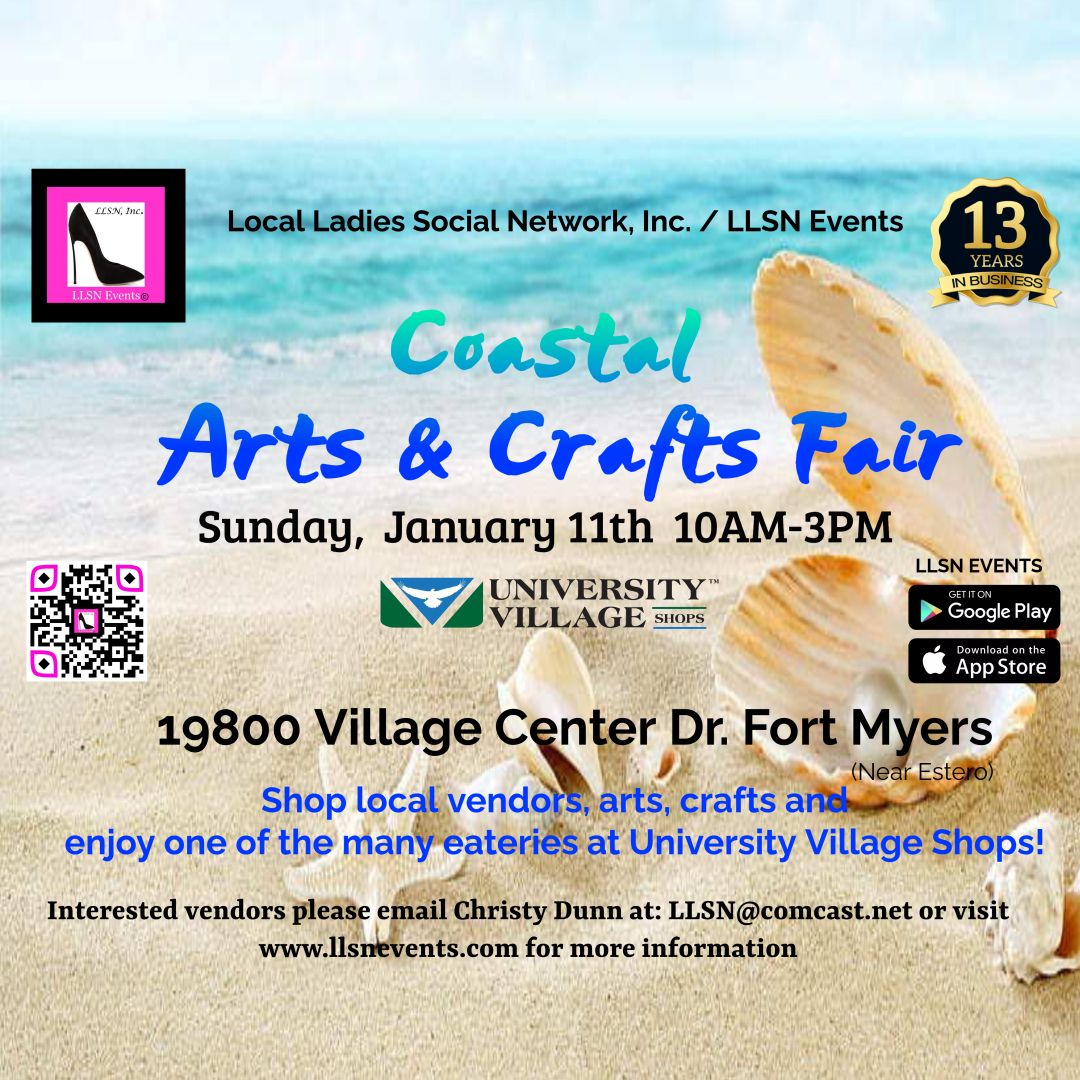 Coastal Arts &amp; Crafts Fair in Fort Myers (near Estero)-SUNDAY, January 11th-University Village Shops