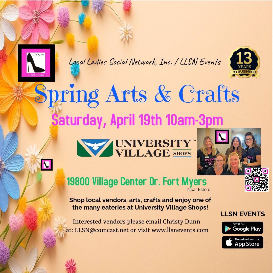 Spring Arts &amp; Crafts Fair in Fort Myers (near Estero)-SUNDAY, April 19th University Village Shops