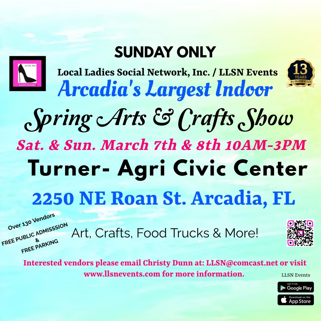 VENDOR SPACE FOR THE INDOOR  Spring Arts &amp; Crafts Show at the Turner- Agri Civic Center- SUN (ONLY) March 8th 10AM-3PM