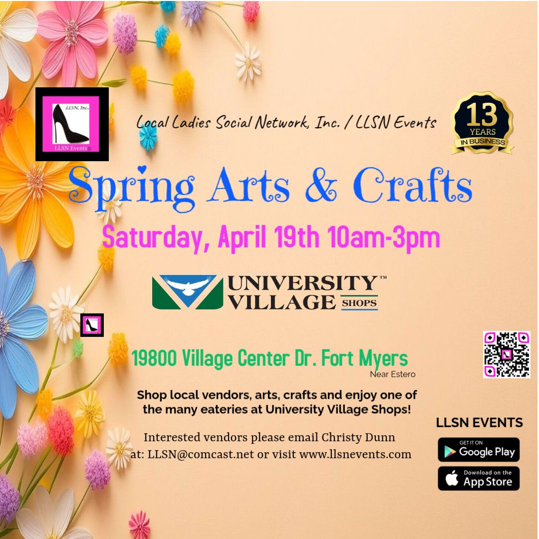 Spring Arts &amp; Crafts Fair in Fort Myers (near Estero)-SUNDAY, April 19th University Village Shops