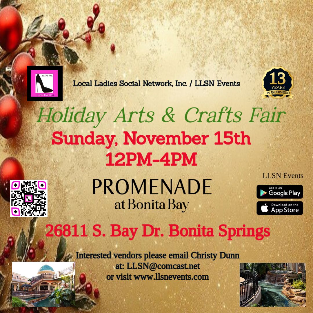 (No Services accepted)  Fall Arts &amp; Crafts Fair at Promenade at Bonita Bay- Sunday, November 15th 12pm-4pm