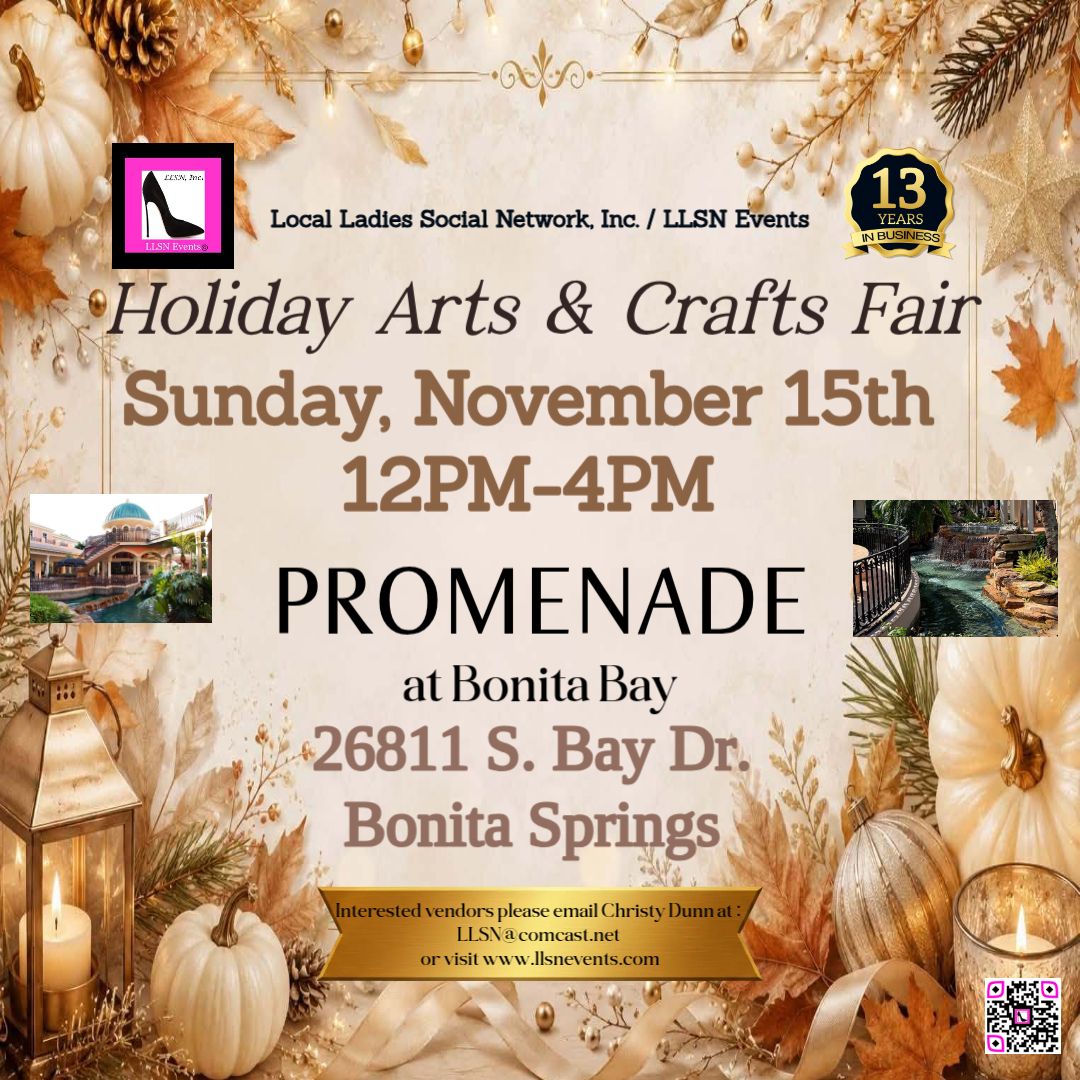 (No Services accepted) Holiday Arts &amp; Crafts Fair at Promenade at Bonita Bay- Sunday, November 15th 12pm-4pm
