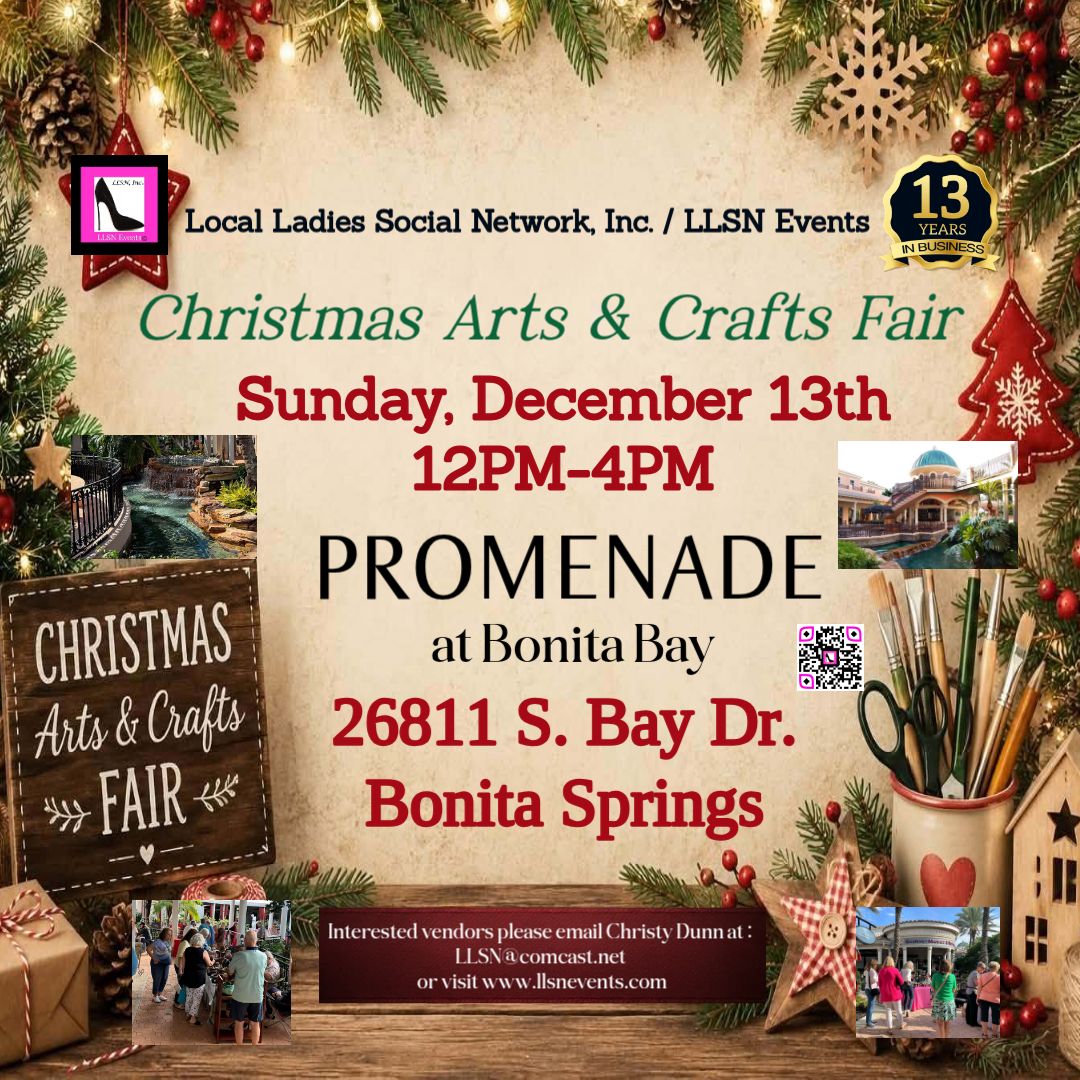 (No Services accepted) Christmas Arts &amp; Crafts Fair at Promenade at Bonita Bay- Sunday, December 13th 12pm-4pm