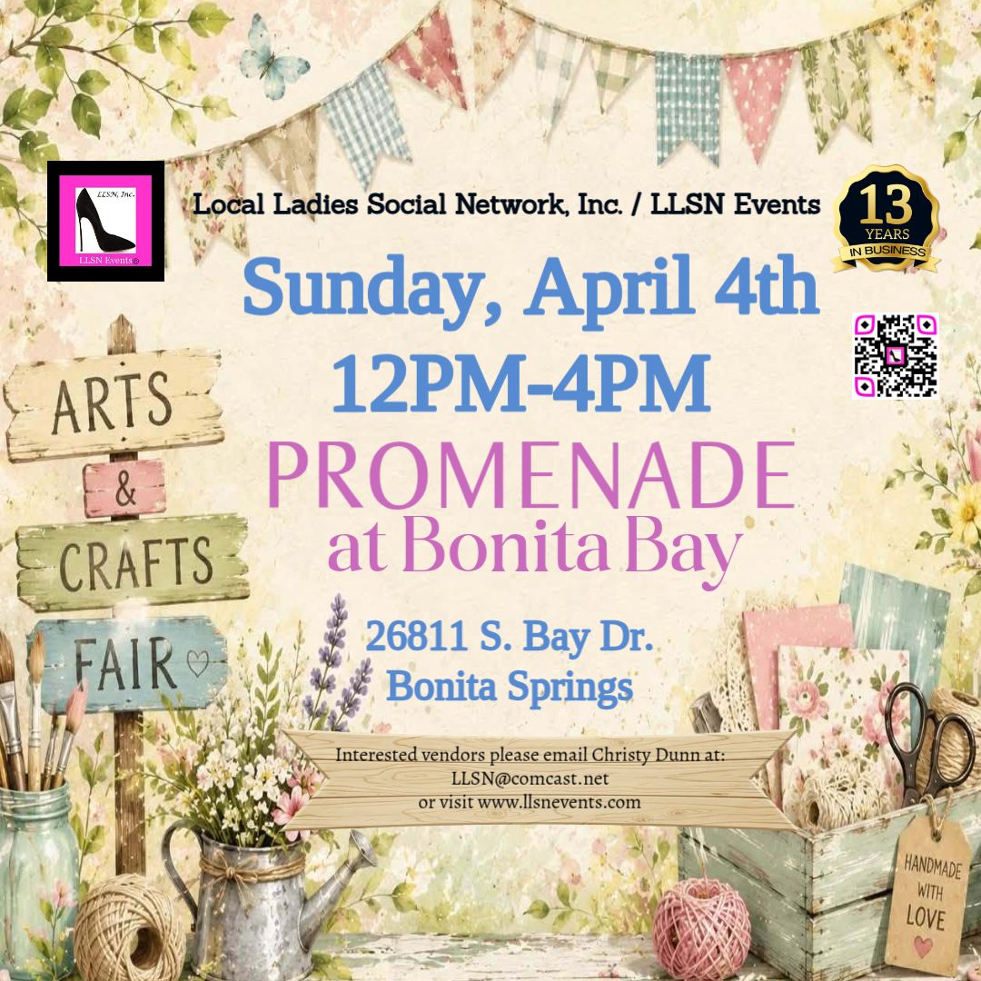 (No Services accepted) Arts &amp; Crafts Fair at Promenade at Bonita Bay- Sunday, April 4th 12pm-4pm