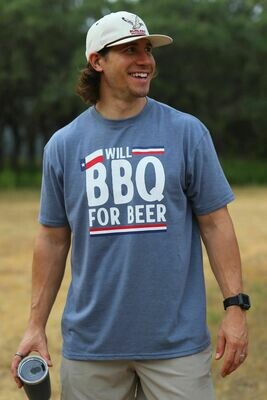 Burlebo Tied To Tex Men's BBQ For Beer Tee Burlebo Tied To Tex Men's BBQ For Beer Tee