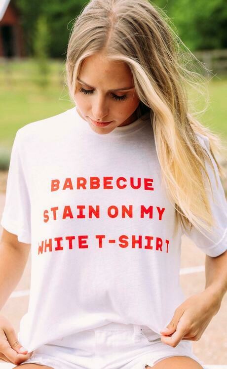Charlie Southern BBQ Stain On My White T-Shirt Tee Charlie Southern BBQ Stain On My White T-Shirt Tee