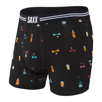 SAXX Vibe Men's Boxer Brief - Black Bowties and Booze
