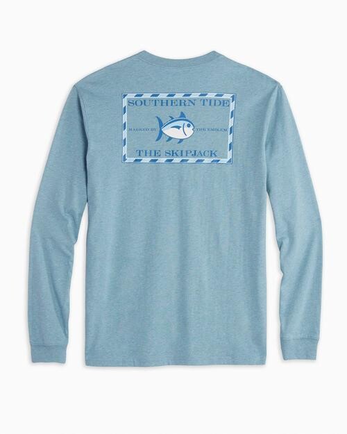 Southern Tide Long Sleeve Men&#39;s Heathered Original Skipjack Tee