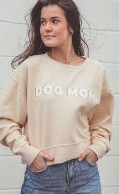 Friday Saturday Dog Mom Cropped Corded Crew