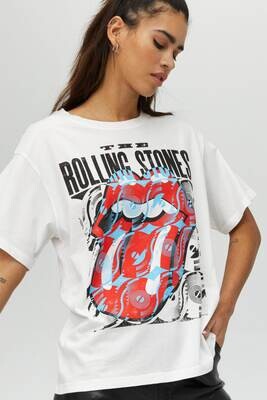 Daydreamer Women's Rolling Stones Record Tounge Boyfriend Tee