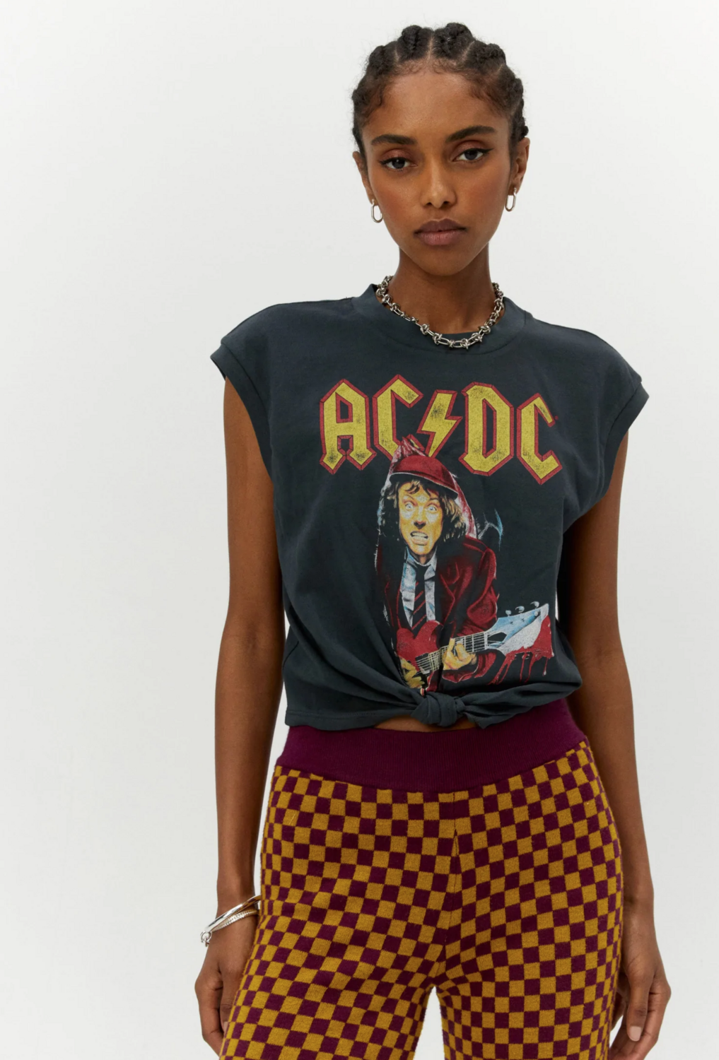 Daydreamer Women&#39;s AC/DC Tour &#39;96 Tie Front Tank
