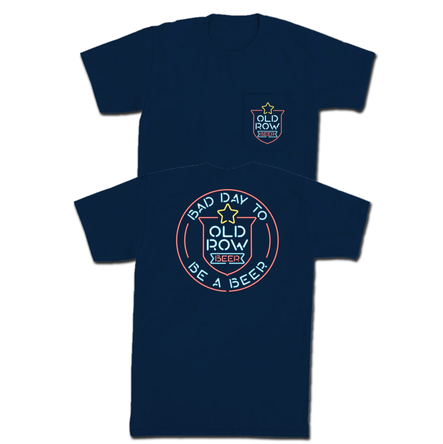 Old Row Bad Day To Be A Beer Neon Pocket Tee