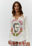 Daydreamer Women&#39;s Long Sleeve Johnny Cash Roses Thermal Tee