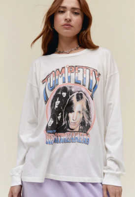 Daydreamer Women&#39;s Long Sleeve Tom Petty 76 Merch Tee