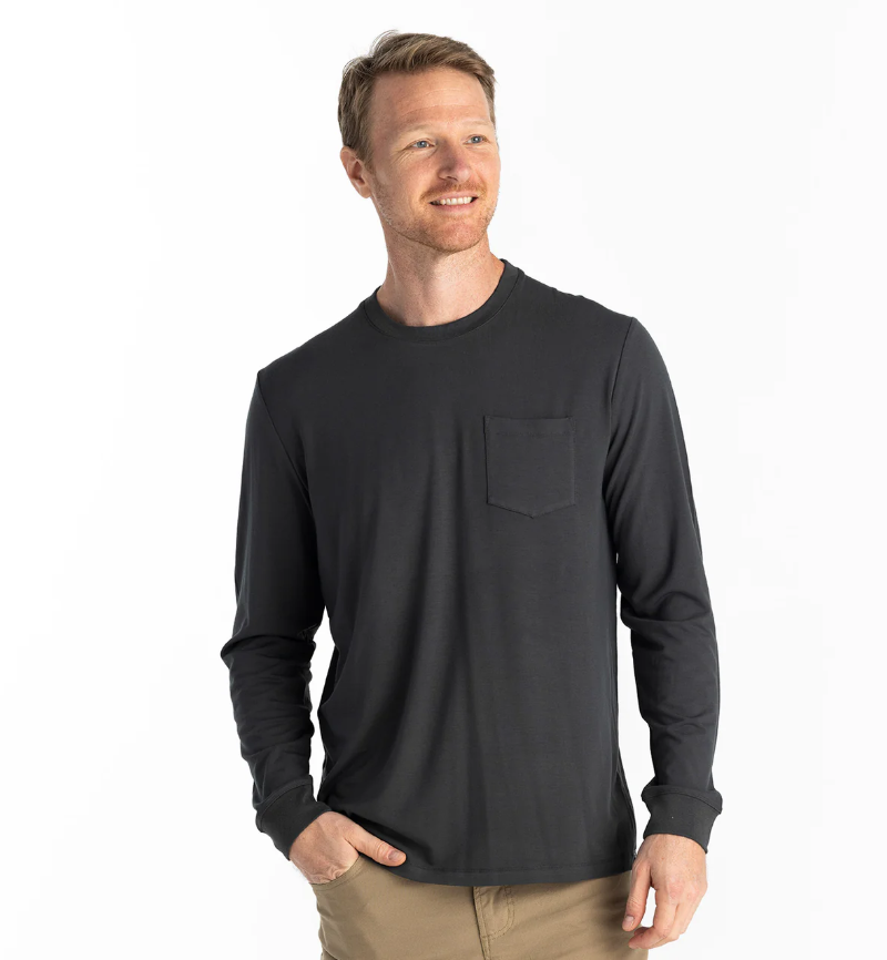 Free Fly Men&#39;s Long Sleeve Bamboo Flex Pocket Tee