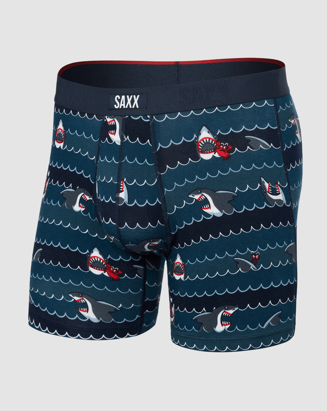 SAXX Vibe Xtra Men&#39;s Boxer Brief - Get Sharky-Hurricane