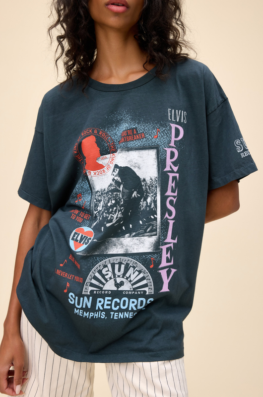 Daydreamer Women&#39;s Sun Records X Elvis Polaroid Collage Merch Tee