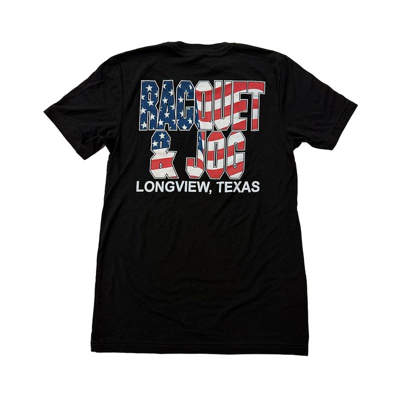 Racquet &amp; Jog Specialty American Flag Logo Tri-Blend Tee