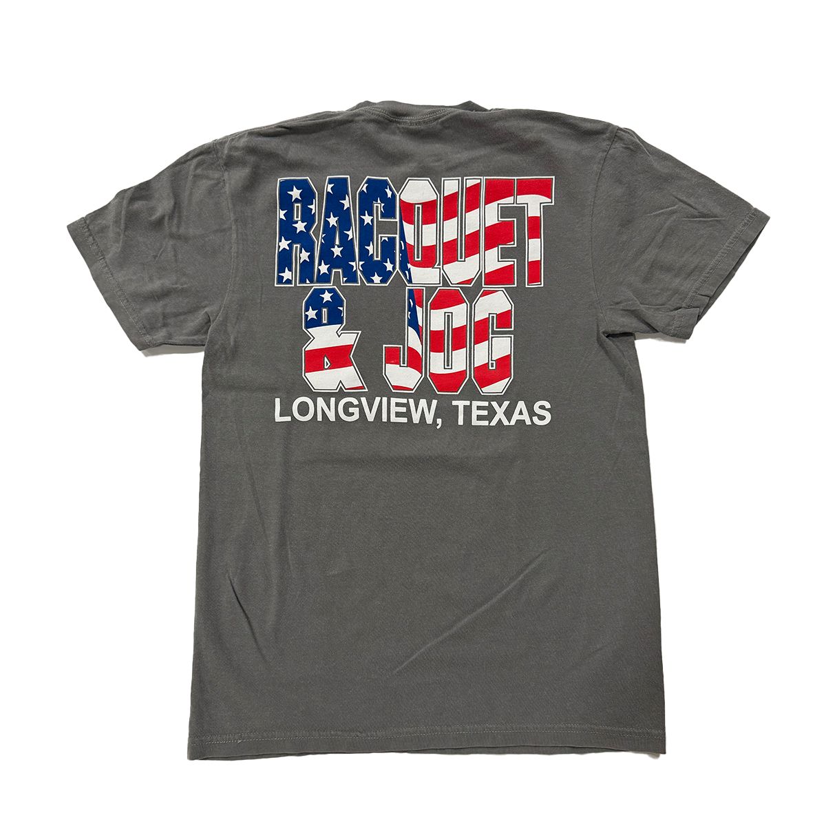 Racquet &amp; Jog Specialty American Flag Logo Tee