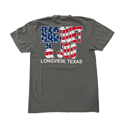 Racquet &amp; Jog Specialty American Flag Logo Tee