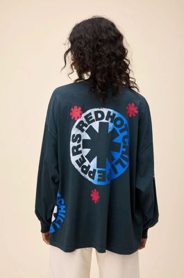 Daydreamer Women's Long Sleeve Red Hot Chili Peppers Asterisk Collage One Size Tee