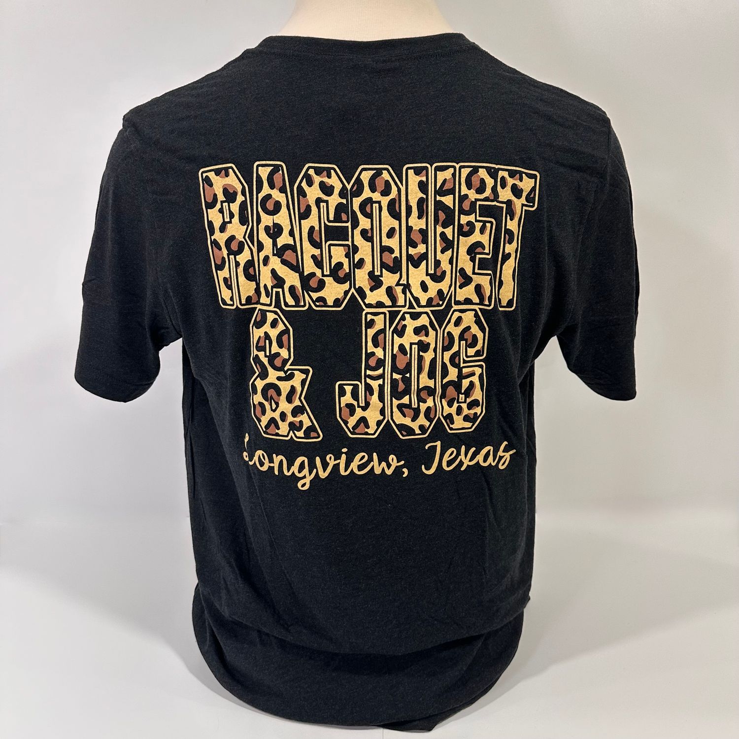 Racquet &amp; Jog Old School Print Leopard Tri-Blend Tee