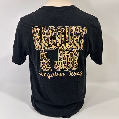 Racquet &amp; Jog Old School Print Leopard Tri-Blend Tee