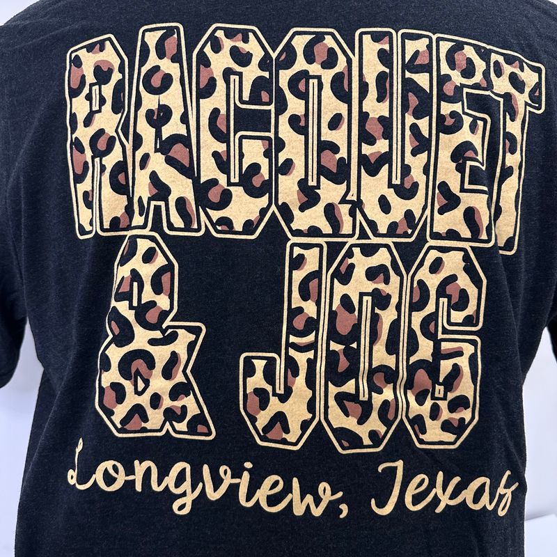 Racquet &amp; Jog Old School Print Leopard Tri-Blend Tee