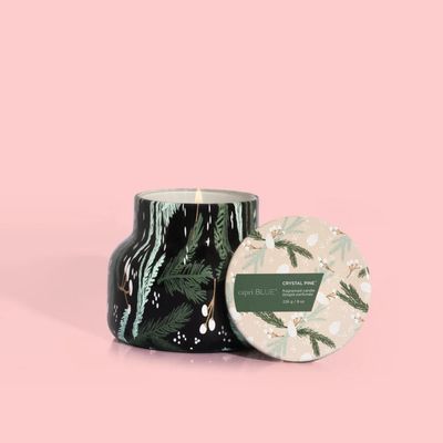 Capri Blue 8oz Petite Holiday Pattern Jar - Crystal Pine