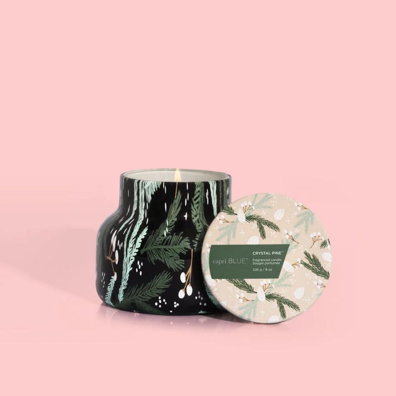 Capri Blue 8oz Petite Holiday Pattern Jar - Crystal Pine
