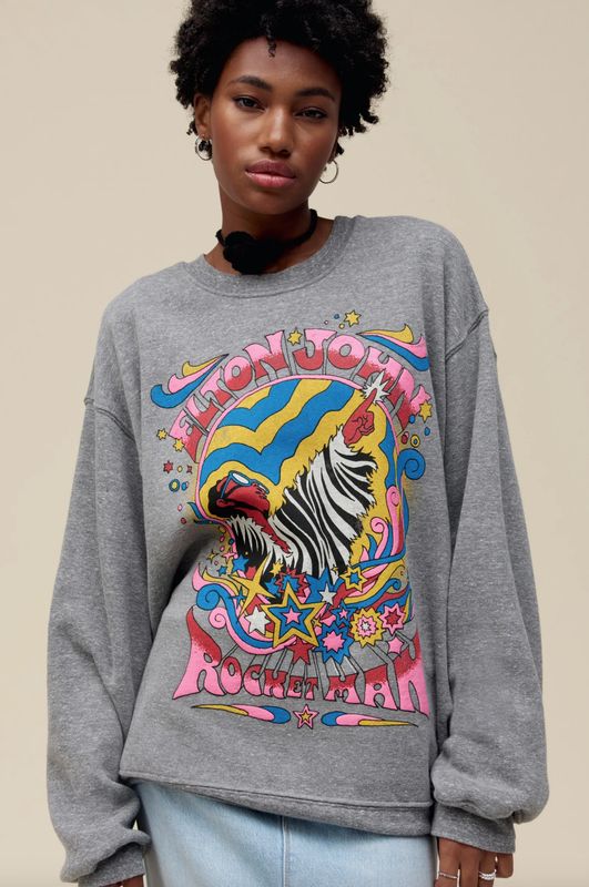 Daydreamer Women's Elton John Long Time Boyfriend Crew