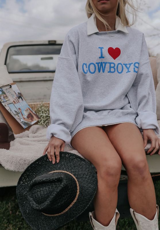 Charlie Southern I Love Cowboys Crewneck