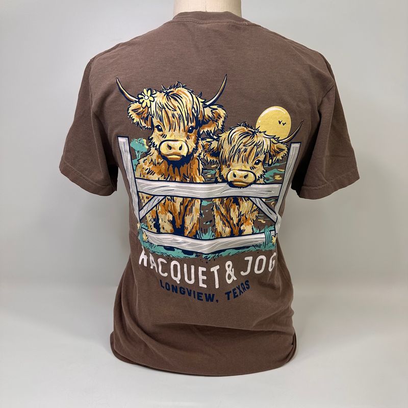 Racquet &amp; Jog Specialty Highland Cow Tee