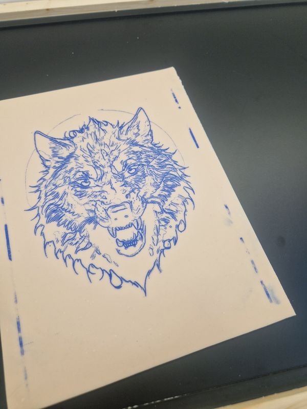 Pre printed Reelskin- wolf stencil