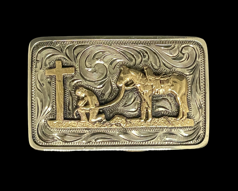 Small Scale Kneeling Cowboy Buckle