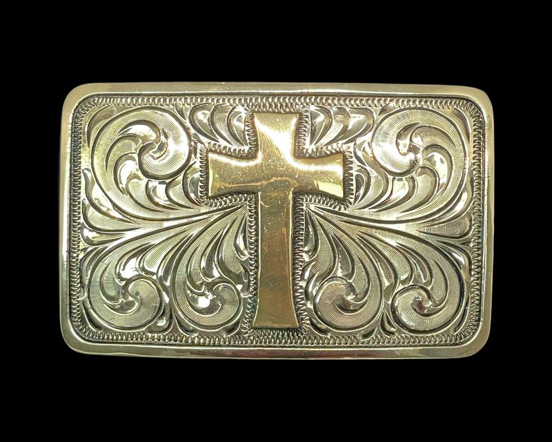 Small Scale Antiqued Cross Buckle