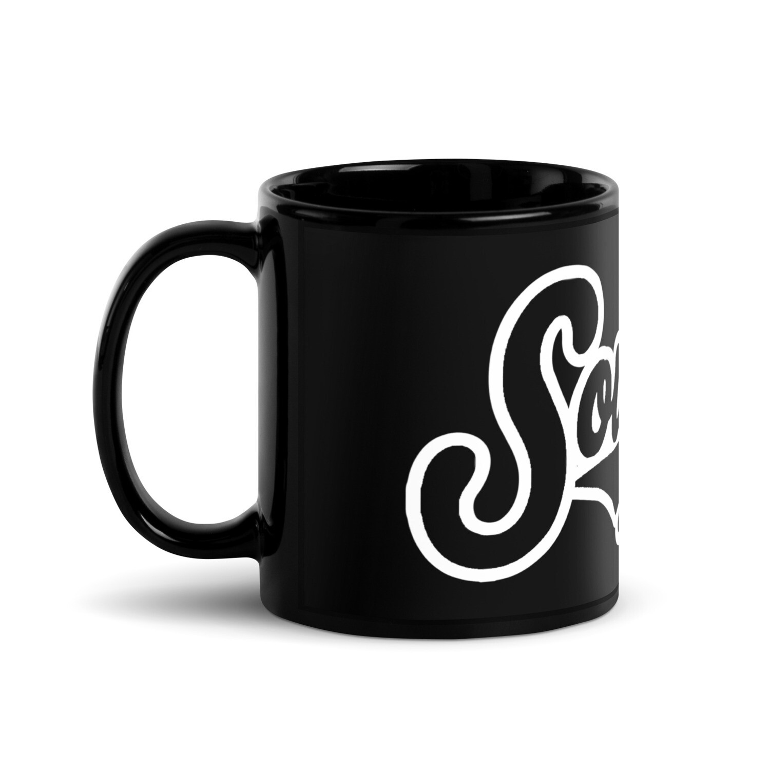 &#39;Soufside Creative&#39; Athletic Black Glossy Mug, Size: 11oz