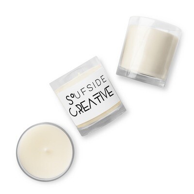 &#39;Soufside Creative&#39; Glass jar soy wax candle