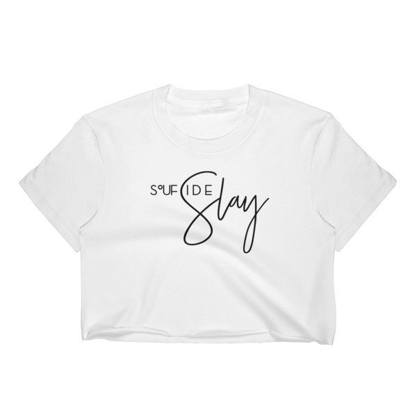 &#39;Soufside Slay&#39; Women&#39;s Crop Top (White)