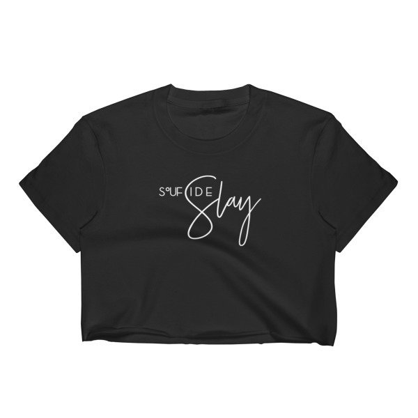 &#39;Soufside Slay&#39; Women&#39;s Crop Top (Black)