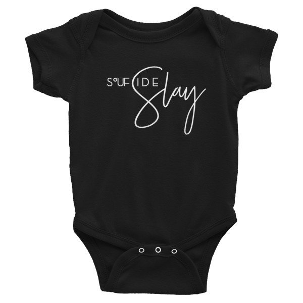 &#39;Soufside Slay&#39; Infant Bodysuit (Black)