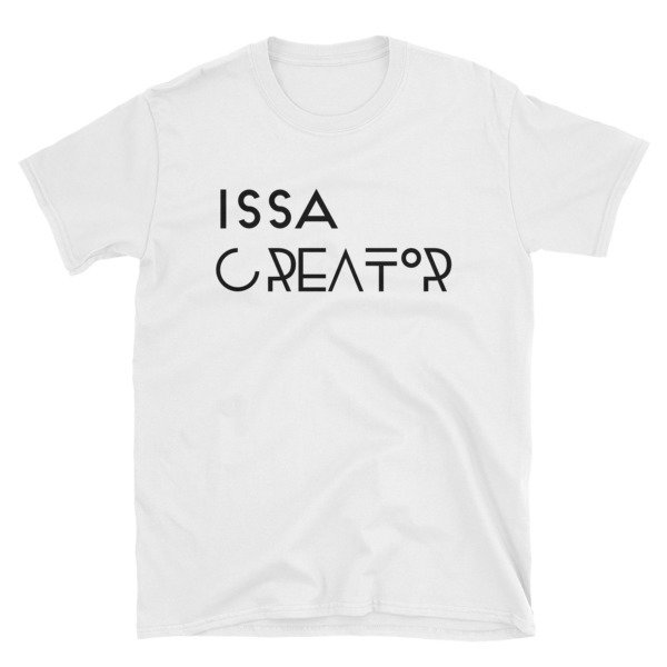 &quot;Issa Creator&quot; Short-Sleeve Unisex T-Shirt (White), Size: S