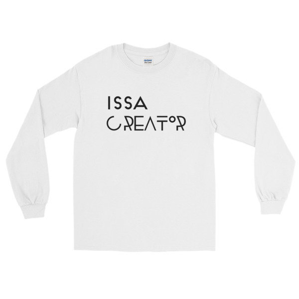&quot;Issa Creator&quot; Long Sleeve T-Shirt (White), Size: S