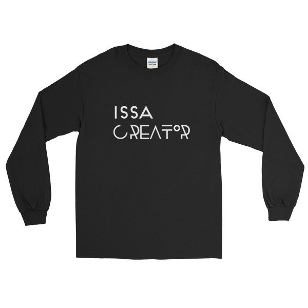 &quot;Issa Creator&quot; Long Sleeve T-Shirt (Black), Size: S